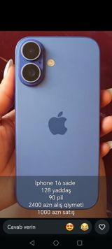 IPhone 16, 128 GB, Mavi — Ürünler