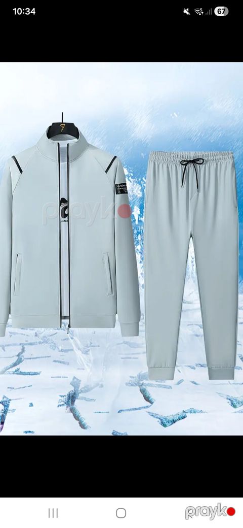 Kişi idman dəsti – M raz, təzə - 2 hissəli dəst: fermuarlı jaket +