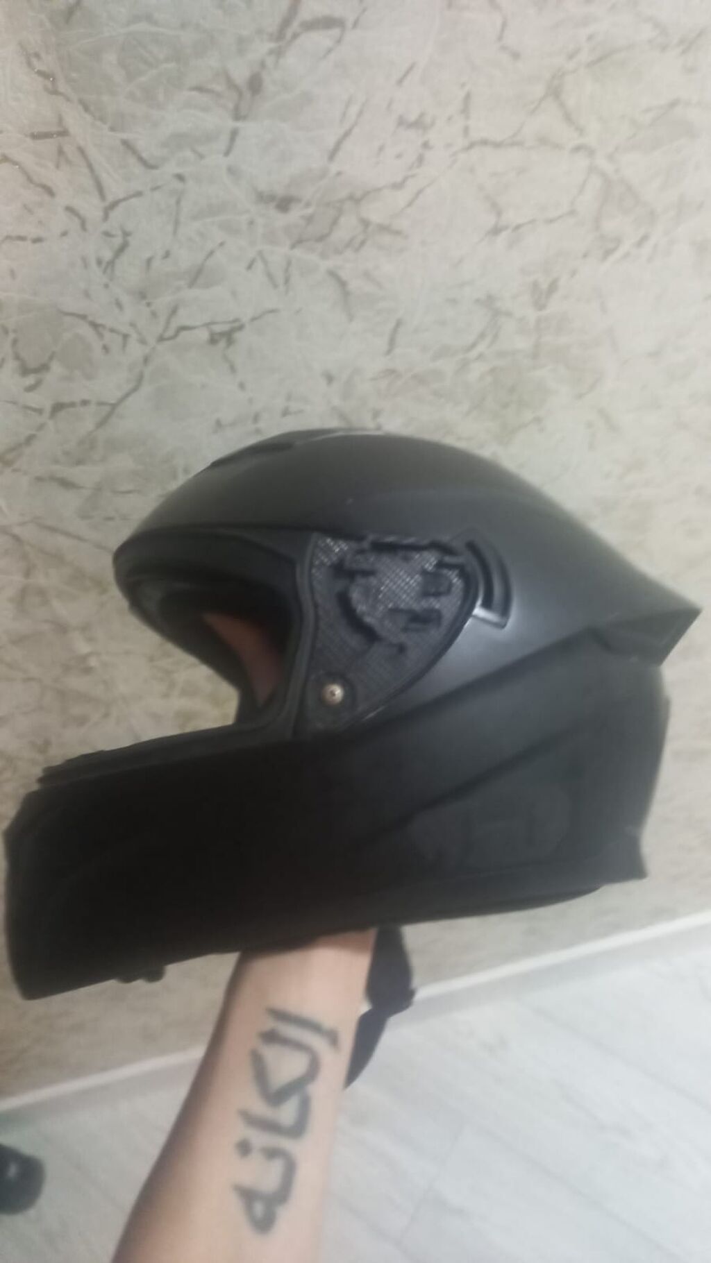 Crown Racing tam üzlü motosiklet dəbilqəsi - Rəng: mat qara - — Avto, Bakı (4)