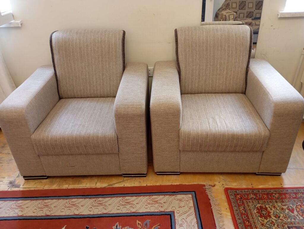 İşlənmiş, Divan-kravat, 2 kreslo, Bazalı, Açılan — Mebel, Bakı (4)