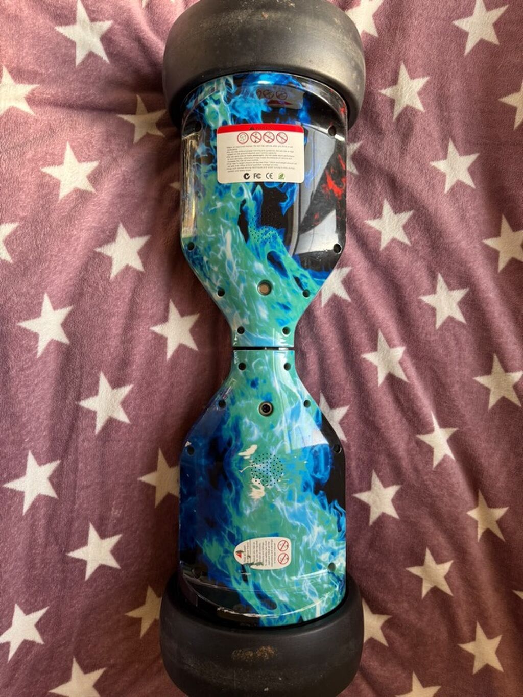 İki təkərli smart balans skuter (hoverboard). Mavi-alov naxışlı — Mallar, Digah (2)