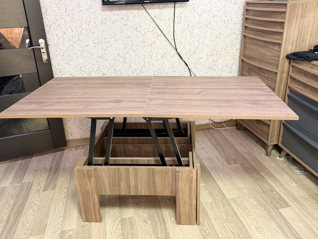 Kvadrat masa, Transformer, Təkərsiz, Teksturalı laminat — Mebel, Gəncə (10)