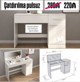 *Həm Yazı masası ✨həm makiyaj stolu* _*ENDİRİMLƏ*_ Qiymət : *220₼* — Furniture