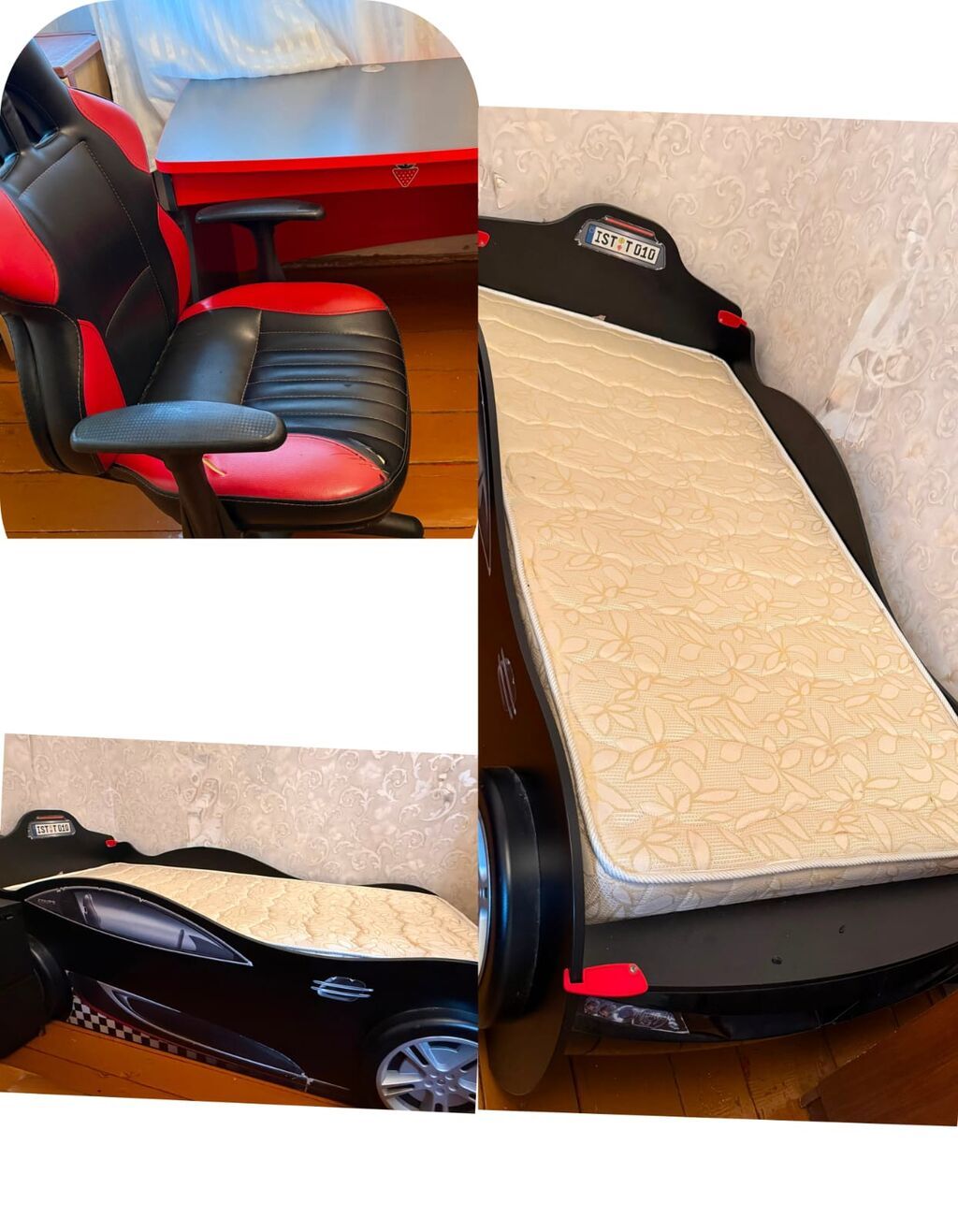 Uşaq otağı üçün mebel dəsti təqdim olunur: avtomobil formalı tək — Mebel, Masazır