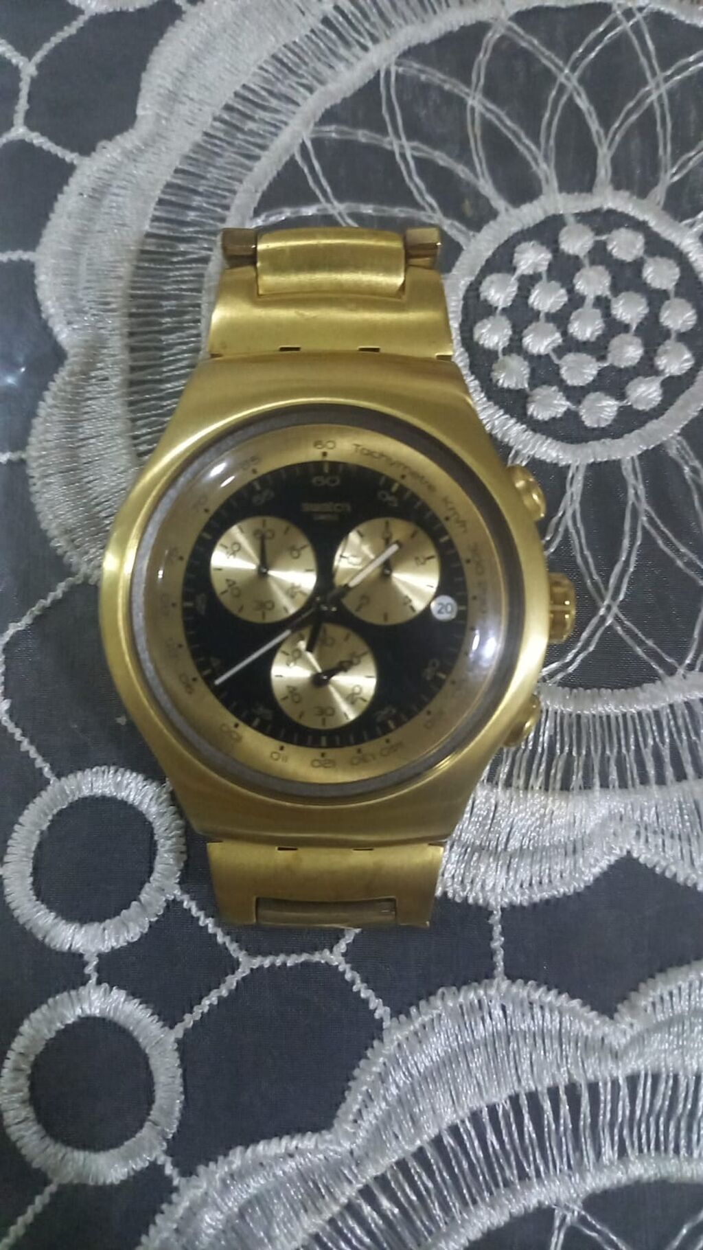 Swatch Irony qol saatı. Saat qızılı rəngli metal korpus və metal — Qol saatları, Sumqayıt (2)