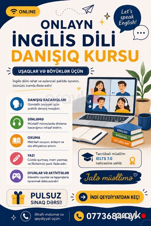 Əlaqə üçün WHATSAPPdan YAZIN) İngilis dilində sərbəst danışmaq — Naxçıvan