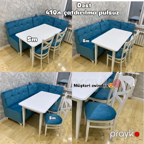 Mətbəx üçün künc dəsti Tərkib: - Künc divan - Masa - 2 ədəd stul