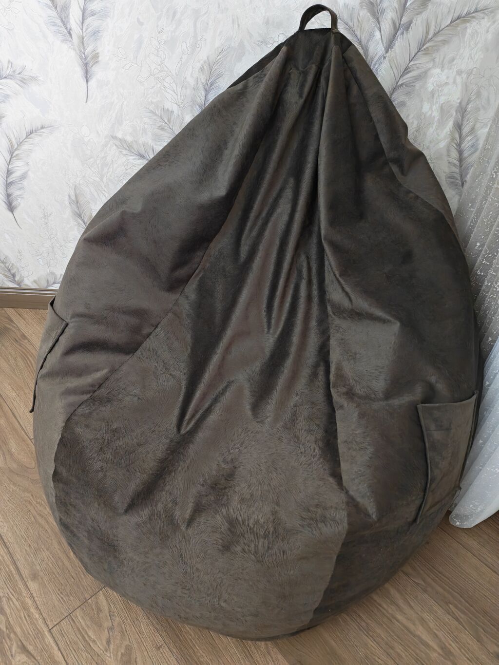 Qəhvəyi rəngli bean bag kreslo. Yumşaq, toxunuşda xoş parça ilə — Kreslolar, Bakı