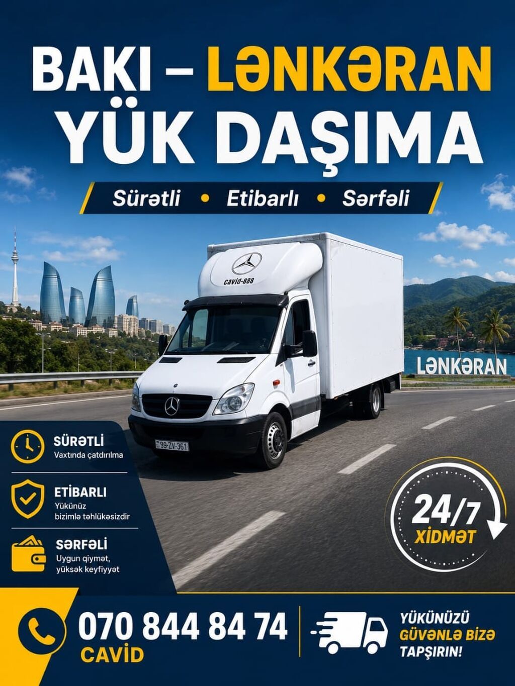 Mercedes-Benz markalı iri yükdaşıma furqonu təqdim olunur. Avtomobil — Yük maşınları, Lənkəran (3)