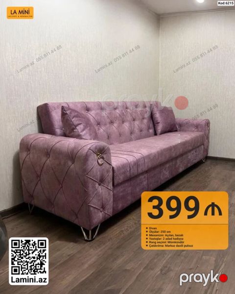Divan – La Mini - Ölçü: 250 sm - Mexanizm: açılan, bazalı — Bakı