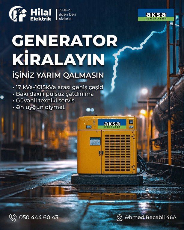 Generator icarəsi "Aksa 35kVa APD35A" — Xidmətlər, Bakı (2)