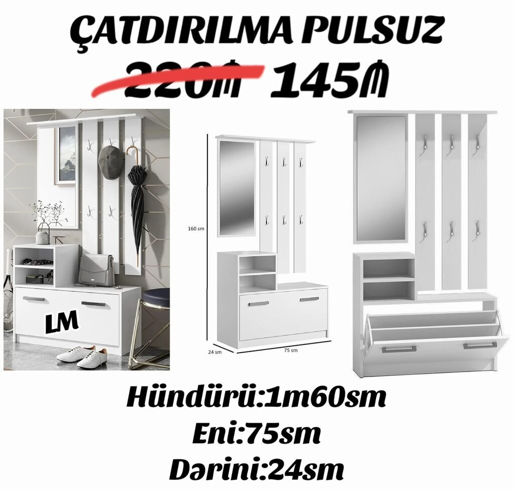 *Həm Yazı masası ✨həm makiyaj stolu* _*ENDİRİMLƏ*_ Qiymət : *220₼* — Mebel, Bakı (2)