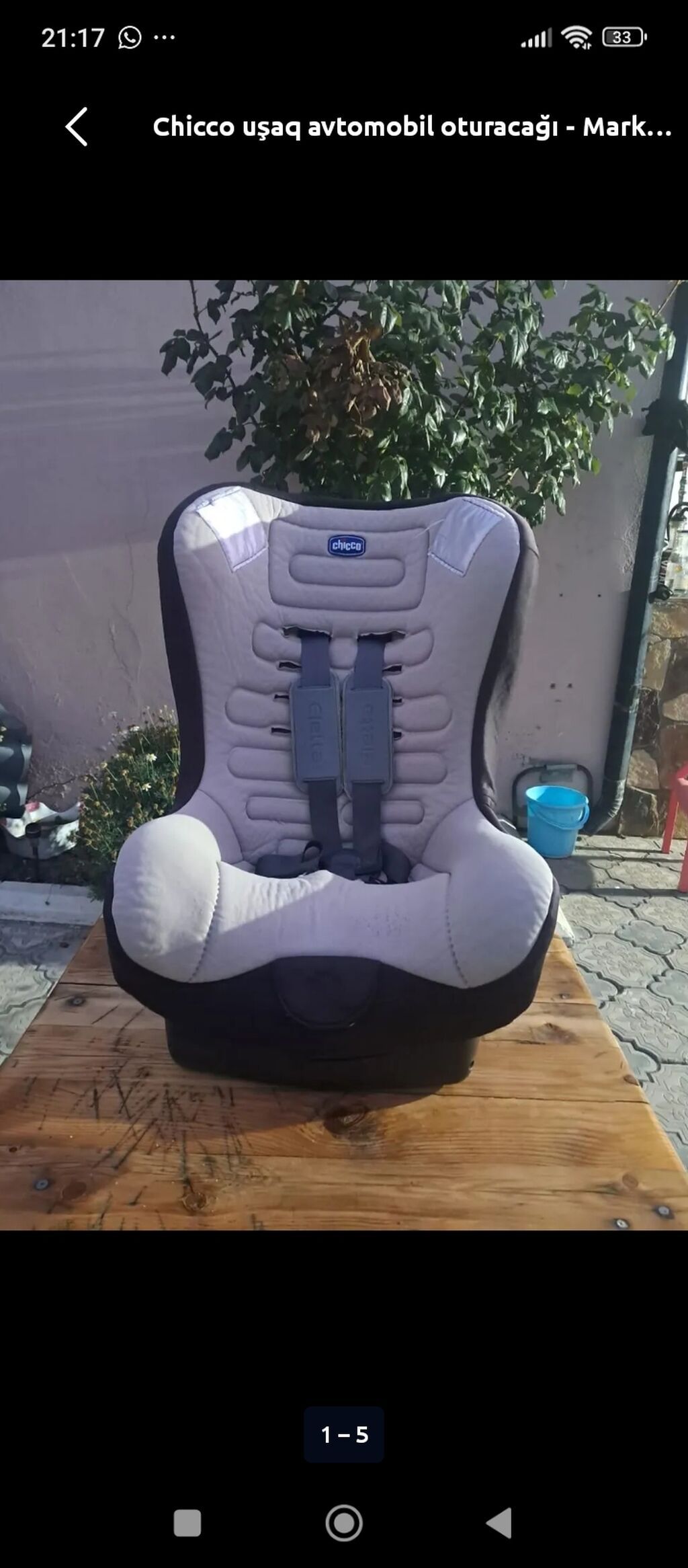 Chicco uşaq avtomobil oturacağı. Boz və qara rəng kombinində olan bu — Mallar, Digah (3)