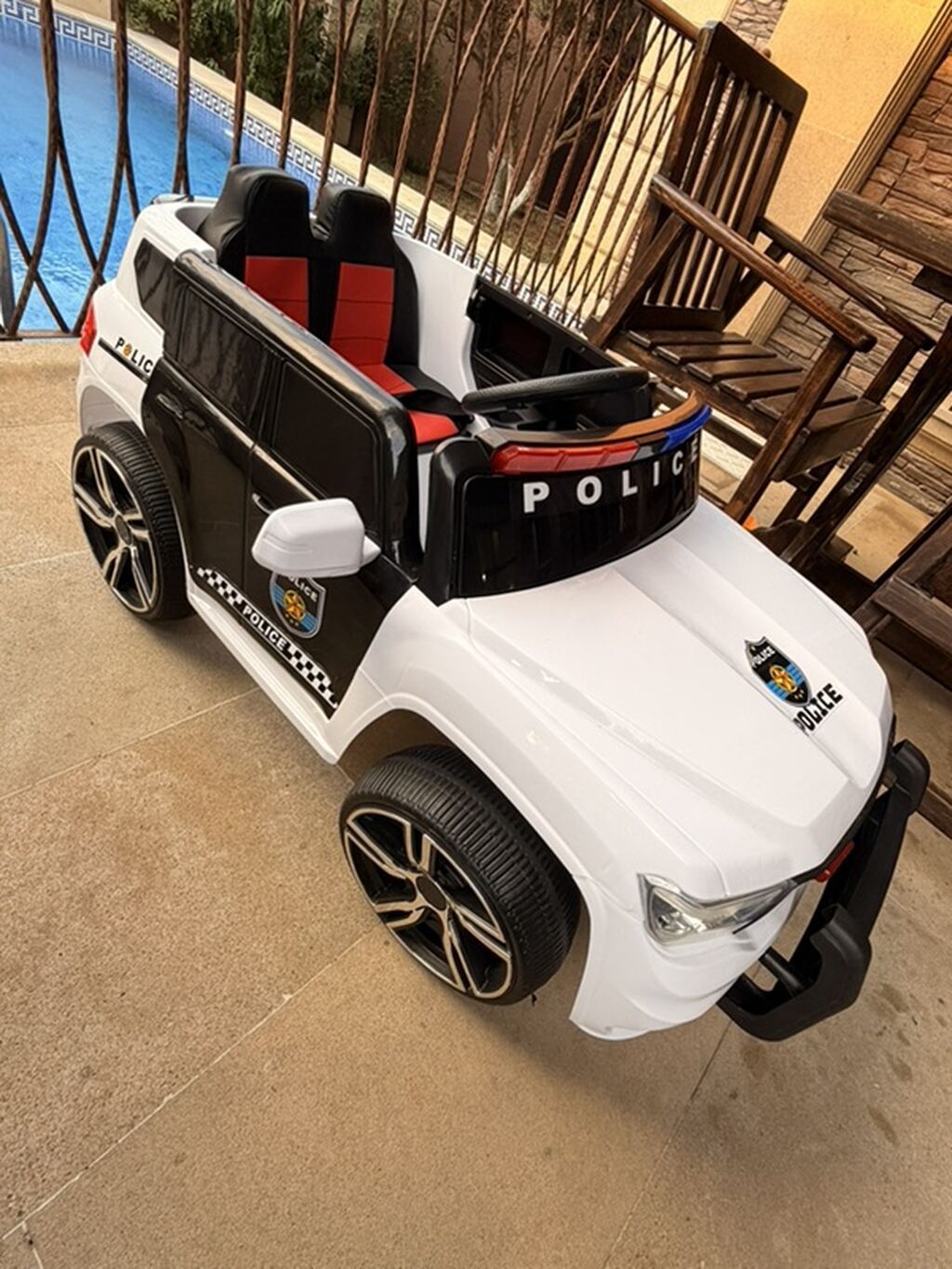 Uşaq üçün elektrikli polis maşını - Model: 2 yerlik uşaq elektro-kart — Mallar, Bakı (2)