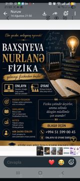 Repetitor, Fizika, İmtahanlara hazırlıq — Təhsil və Kurslar
