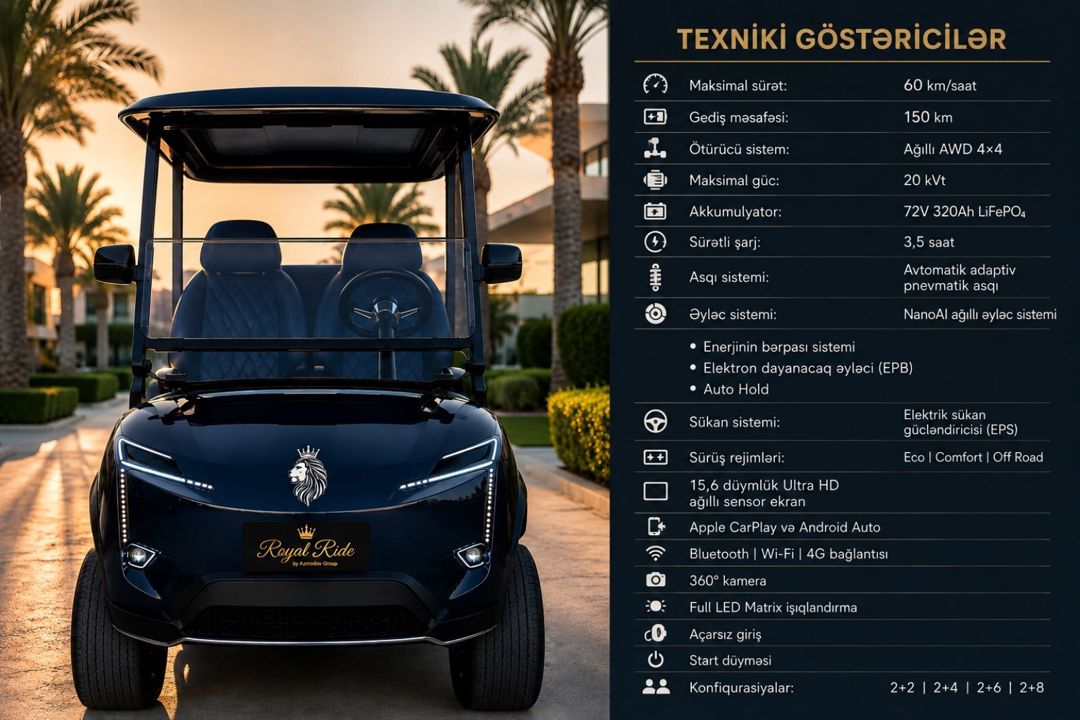 GolfCar Royal Ride (Premium) — Avto, Bakı