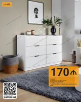 Komod – minimalist üslubda, ağ rəngli, müasir interyerlər üçün uyğun — Мебель