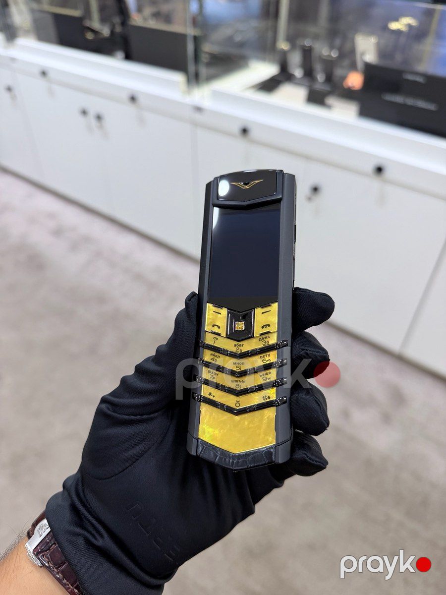 Vertu Signature S Design Sapphire Yellow Gold Black Alligator 4GB — Smartfonlar, Bakı (2)