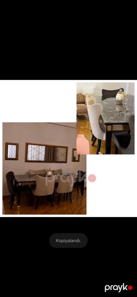 Endirim Masa 6 stul 550azn. Masanın üstü mərmər teksturalıdı. Kilim