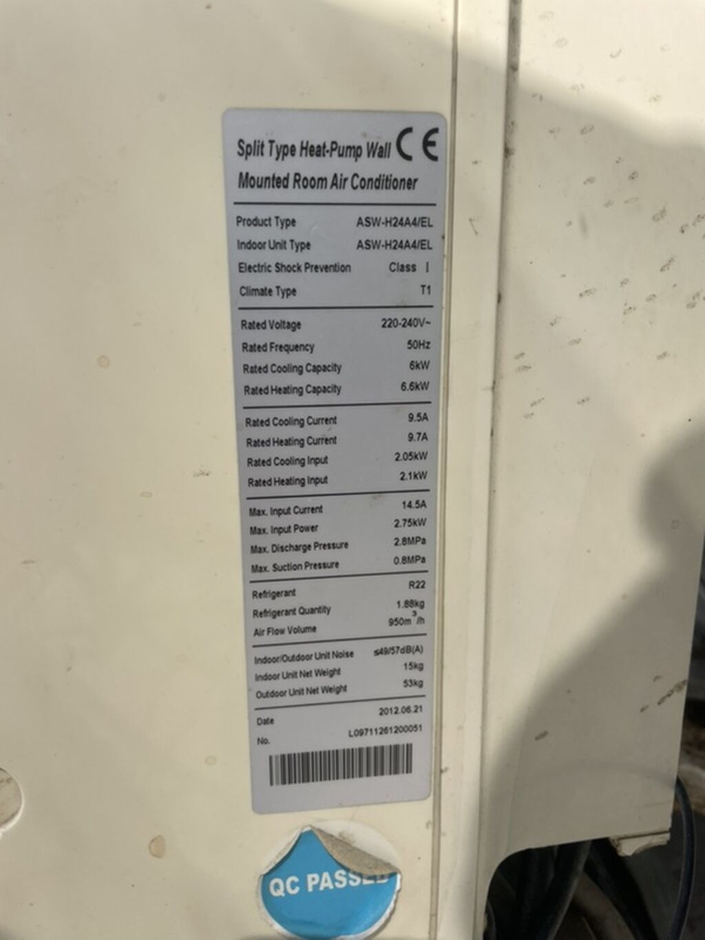 AUX split tipli divar kondisioneri. Daxili və xarici blokdan ibarət — Elektronika, Bakı (4)