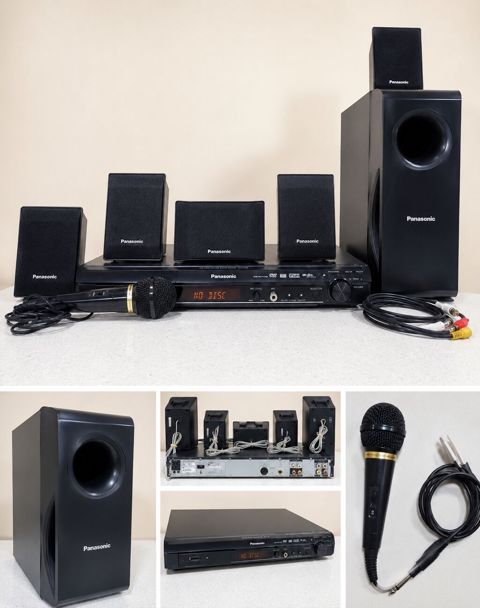 Panasonic 5.1 ev kinoteatrı – DVD receiver, 5 peyk akustikası və aktiv — Gəncə