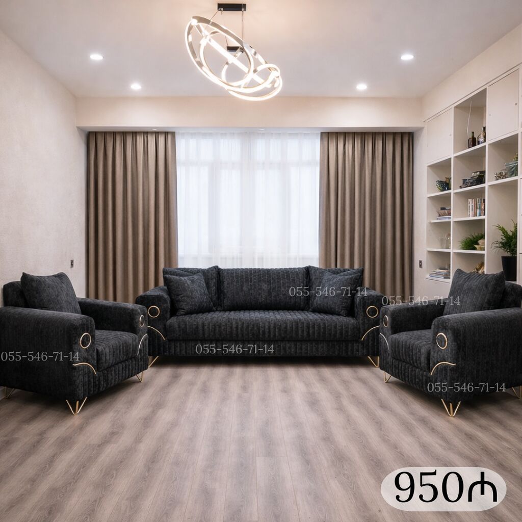 Qonaq otağı üçün yumşaq mebel dəsti. Dəstə 1 ədəd üçyerlik divan və 2 — Mebel, Bakı