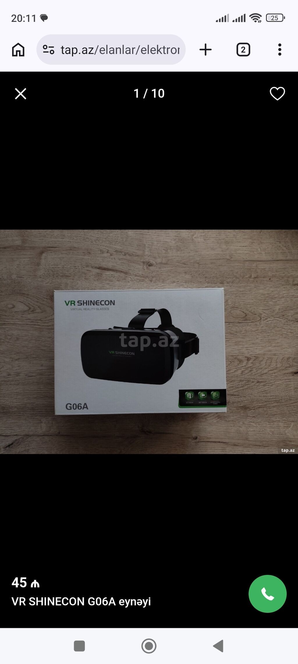 VR SHINECON G06A virtual reallıq eynəyi - Smartfon üçün VR eynək — Elektronika, Bakı (7)