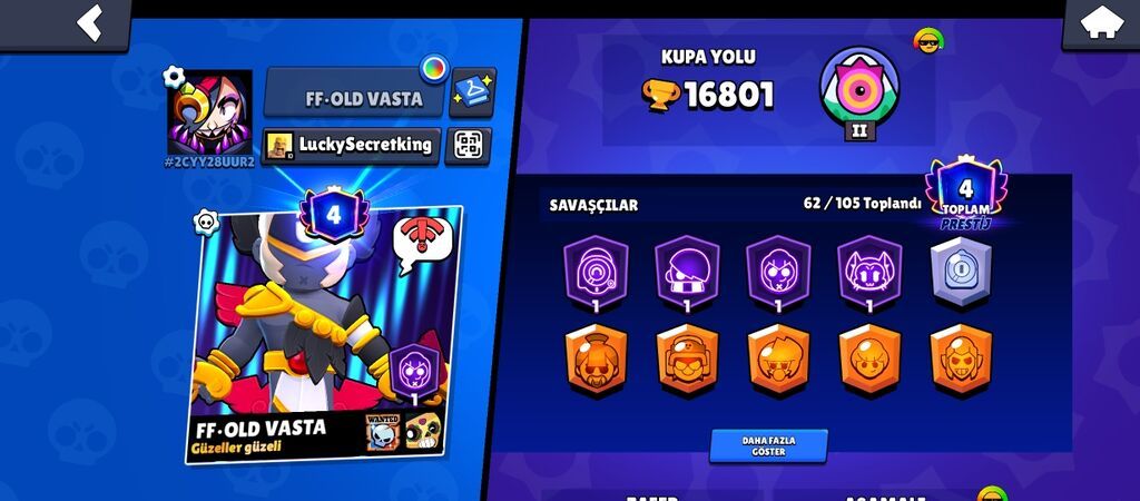 Brawl Stars hesabı – “FF-OLD VASTA” - Kupa sayı: 16,801 - Kupa yolu — Digər, Şirvan (2)