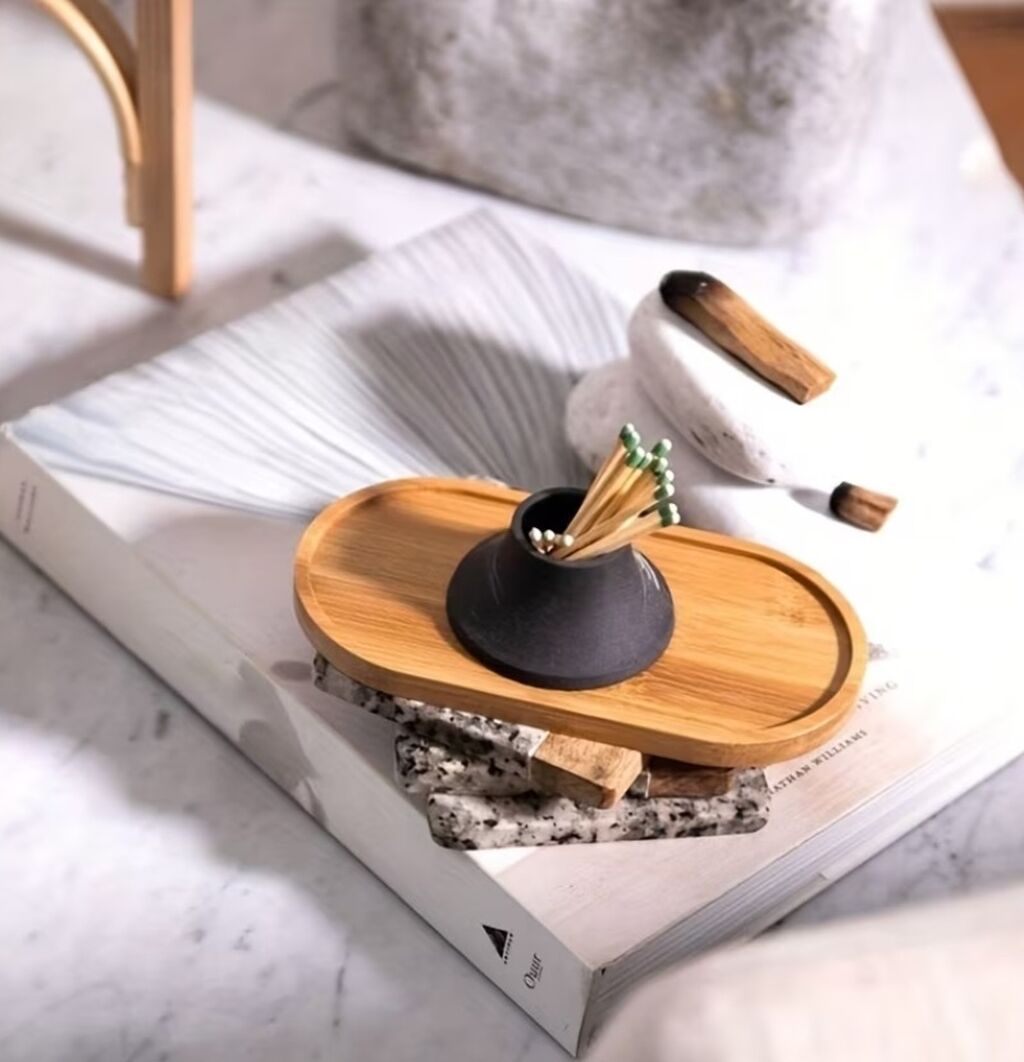 Bambukdan çoxməqsədli oval tray - Material: 100% təbii bambuk, hamar — Mallar, Bakı (2)