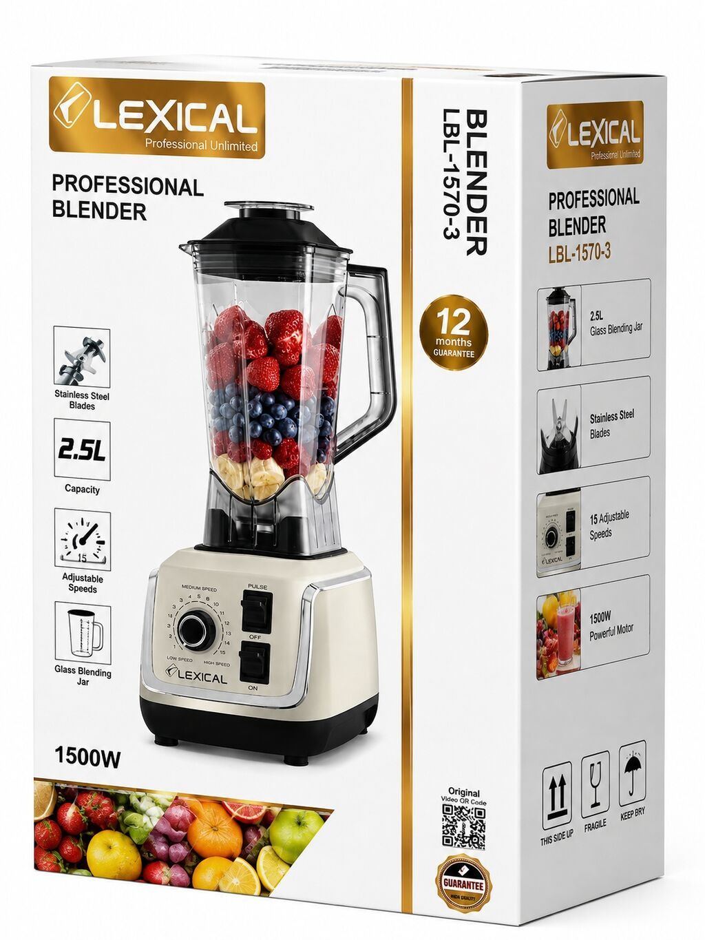 Lexical LBL-1570-3 Professional Blender - Güclü 1500W mühərrik – — Mətbəx texnikası, Bakı