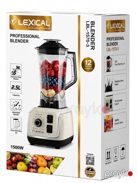 Lexical LBL-1570-3 Professional Blender - Güclü 1500W mühərrik –