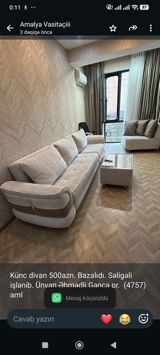 Künc divan 500azn. Bazalıdı. Səligəli işlənib. Ünvan Əhmədli Gəncə pr — Ürünler