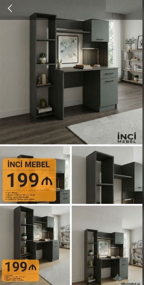 Künc masa, Polkalı, Siyirməli, Azərbaycan, Sadə laminat, Zəmanətli — Bakı