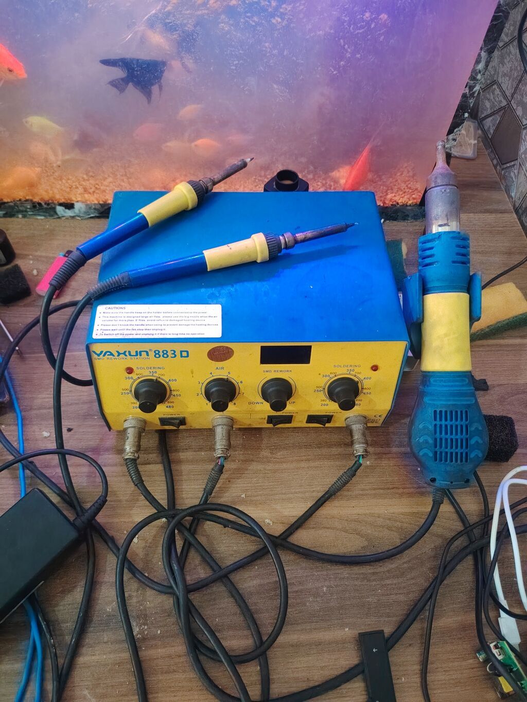 Yaxun 883D SMD Rework Station - 3‑ü 1‑də stansiya: isti hava fenı — Alətlər, Bakı (3)
