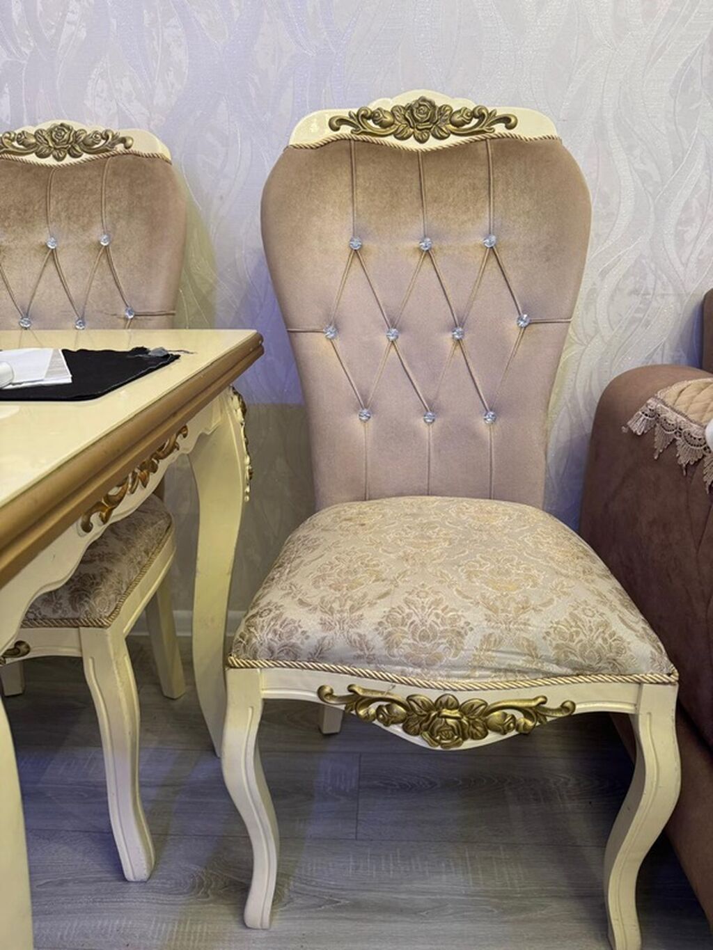 Klassik üslubda yemək otağı dəsti - Dəst: düzbucaqlı masa + 6 ədəd — Mebel, Bakı (3)