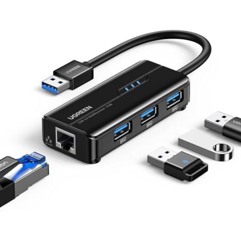 Ugreen 20265 3-Port USB 3.0 Hub with Gigabit Ethernet Adapter — Bakı