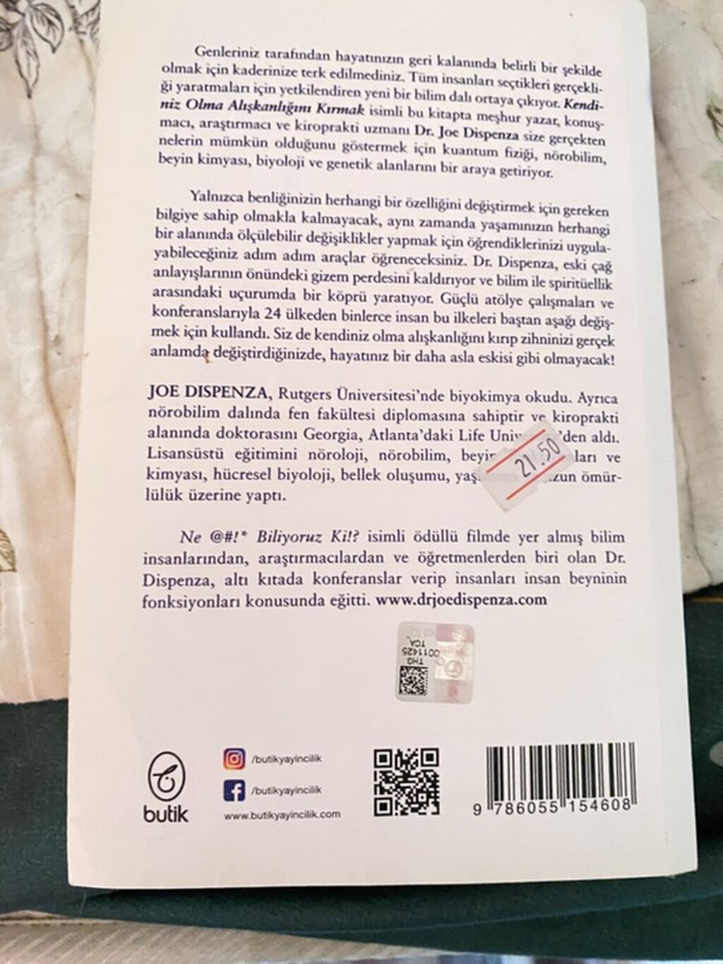 Məhsul: Kitab – “Kendiniz Olma Alışkanlığını Kırmak” (Dr. Joe — Kitablar və jurnallar, Digah (2)