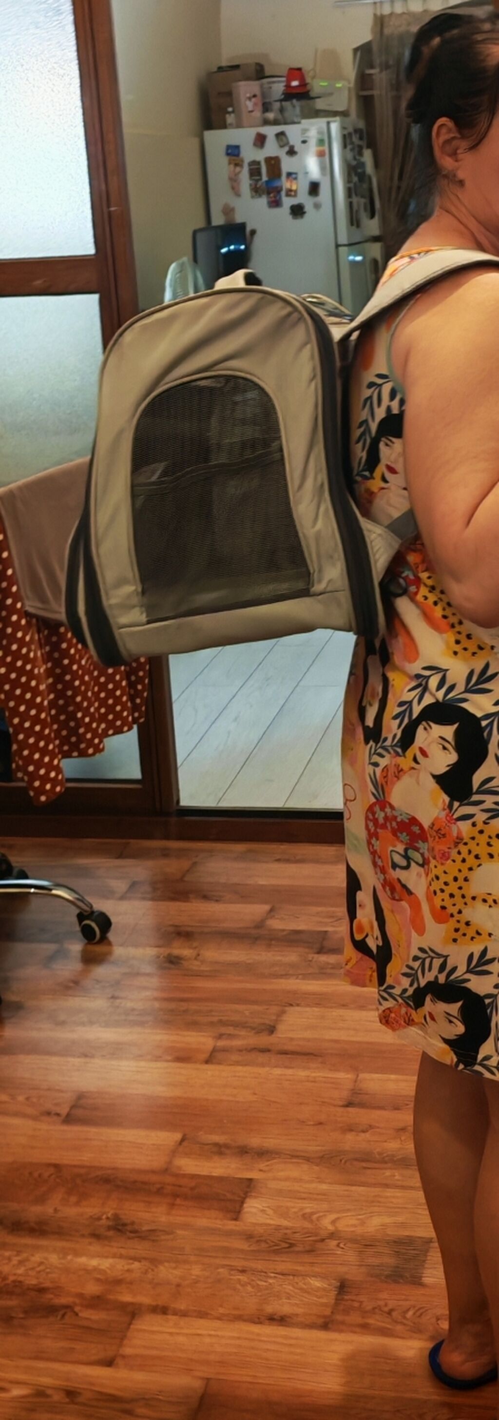 Ev heyvanları üçün daşıma çantası/backpack tipli daşıyıcı. Açıq boz — Heyvanlar, Bakı (8)
