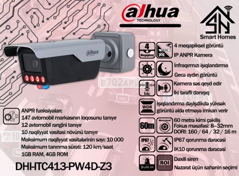 Dahua ANPR IP kamerası DHI-ITC413-PW4D-Z3 — Bakı