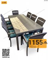 Bağ üçün masa dəsti – 8 nəfərlik rattan üslublu mebel dəsti. Dəstə 1 — Furniture