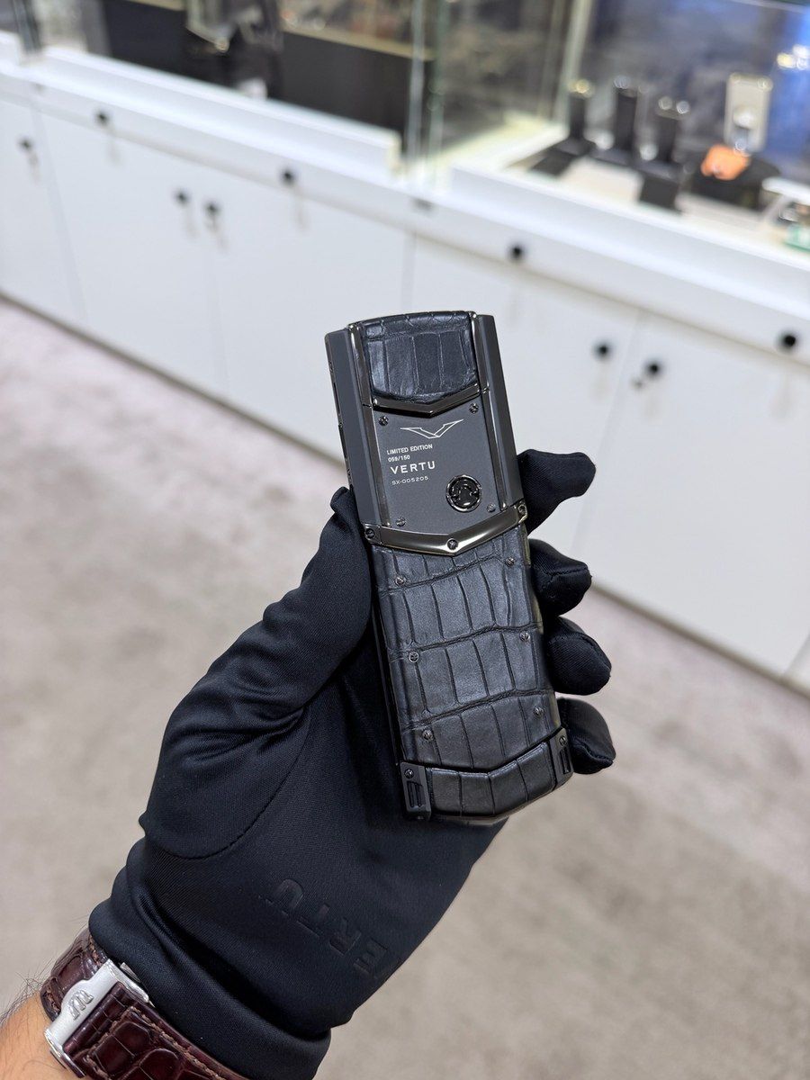 Vertu Signature S Design Sapphire Yellow Gold Black Alligator 4GB — Smartfonlar, Bakı (10)