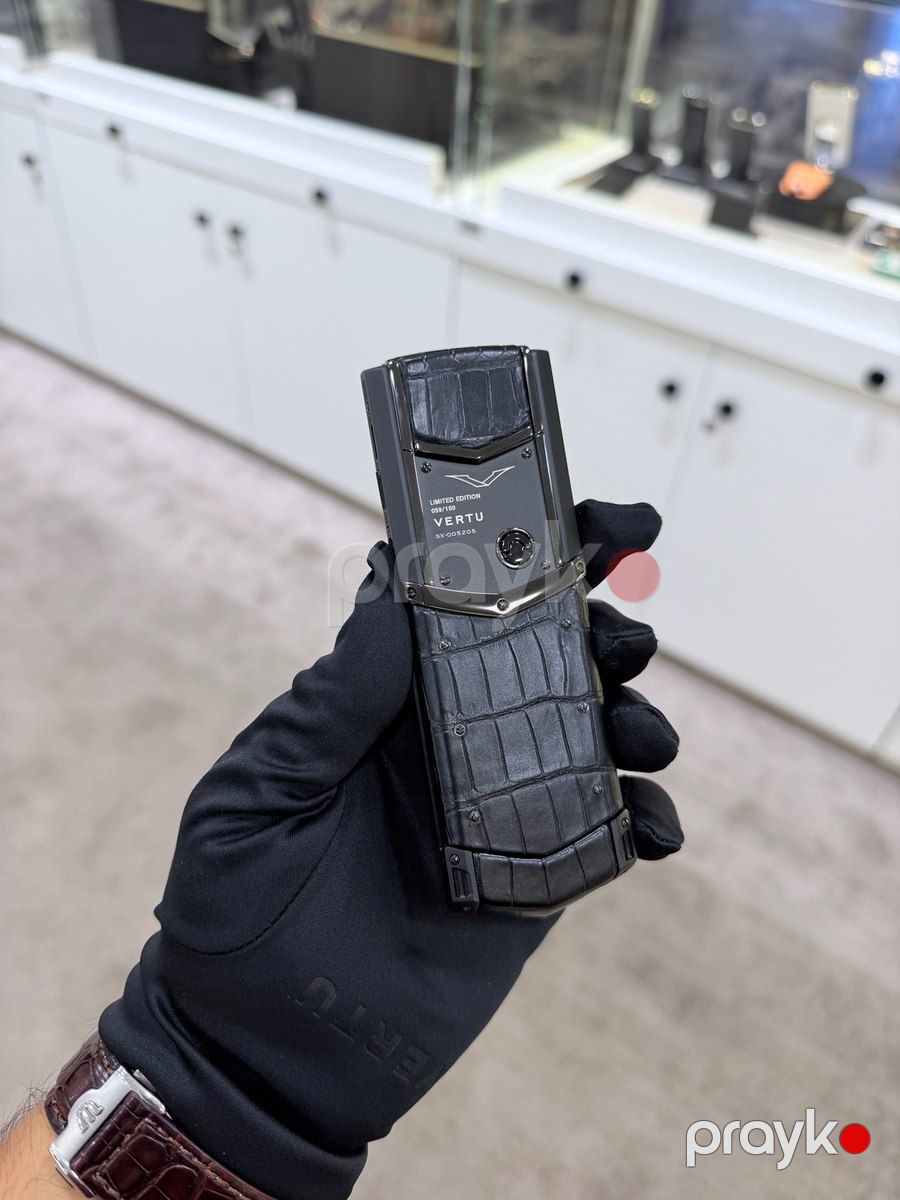 Vertu Signature S Design Sapphire Yellow Gold Black Alligator 4GB — Smartfonlar, Bakı (10)