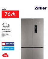 Yeni 4 qapılı Soyuducu Satılır, rəng - Qara, Kredit var — Sky Electronics