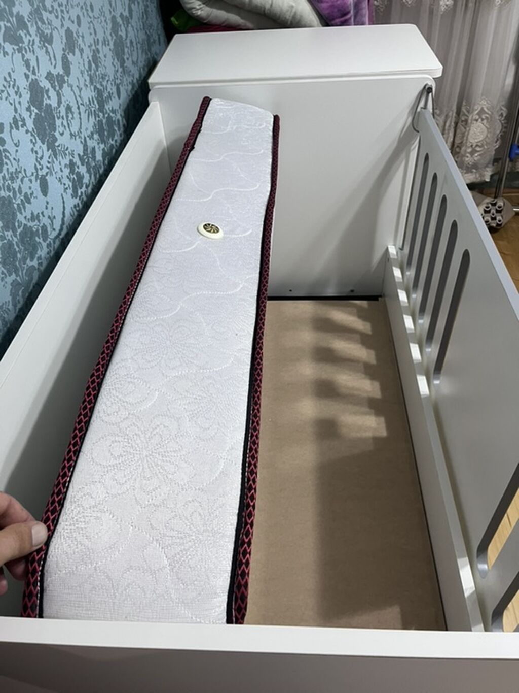 Uşaq beşiyi – modul tipli, ağ/boz rəng palitrası Xüsusiyyətlər: - Yan — Mebel, Masazır (5)