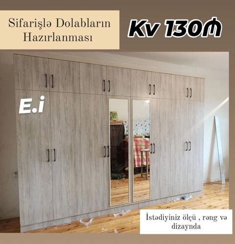 Düz dolab, Yataq otağı üçün, Qarderob, Açılan, Quraşdırıla bilən — Dolab Taxt Çarpayı Mebel Fabriki ✨Əfsanə.x — Şkaflar