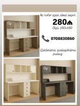 İki nəfər üçün ideal seçim – üst dolablı geniş iş/oxu masası. Ölçü — Mallar