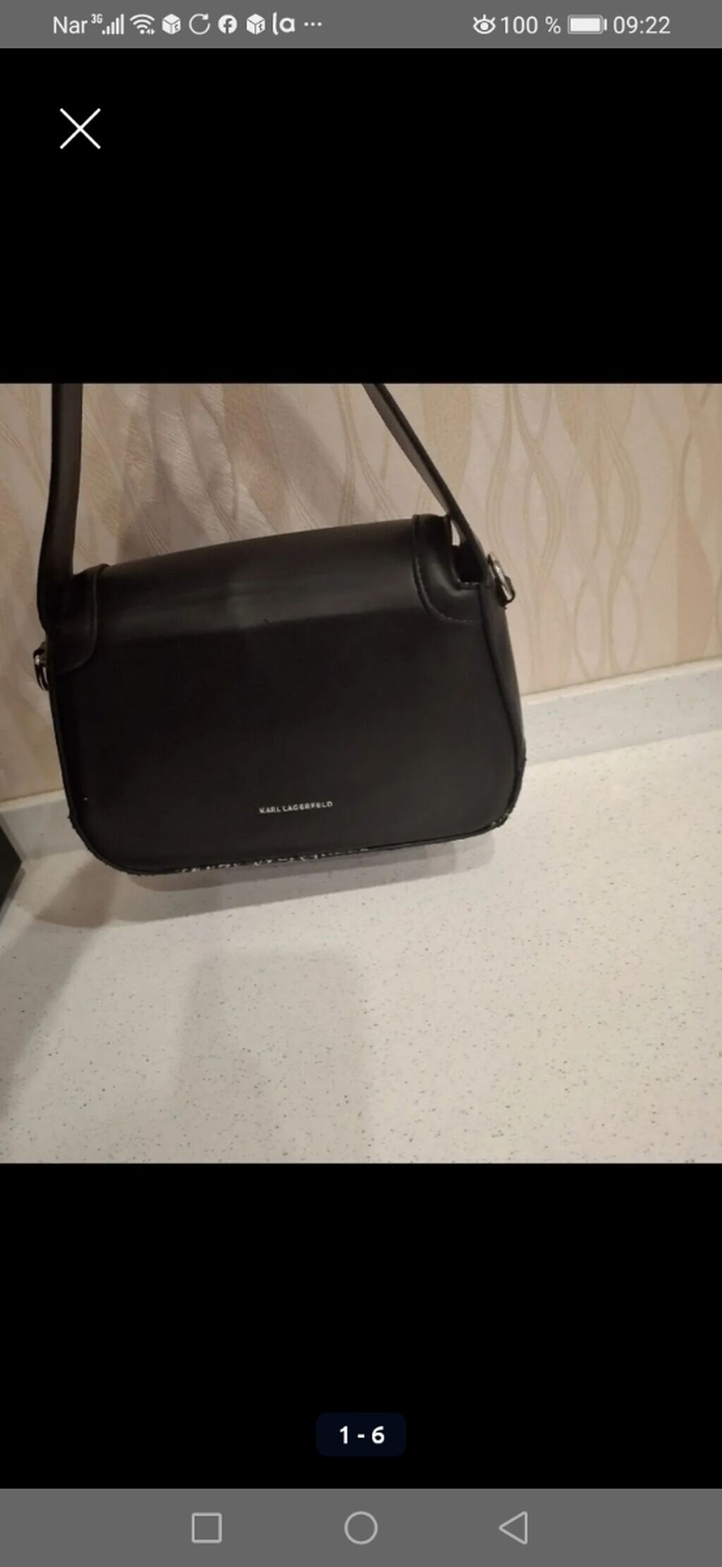 Karl Lagerfeld çiyin çantası - Rəng: qara - Material: hamar — Çantalar, Masazır (4)