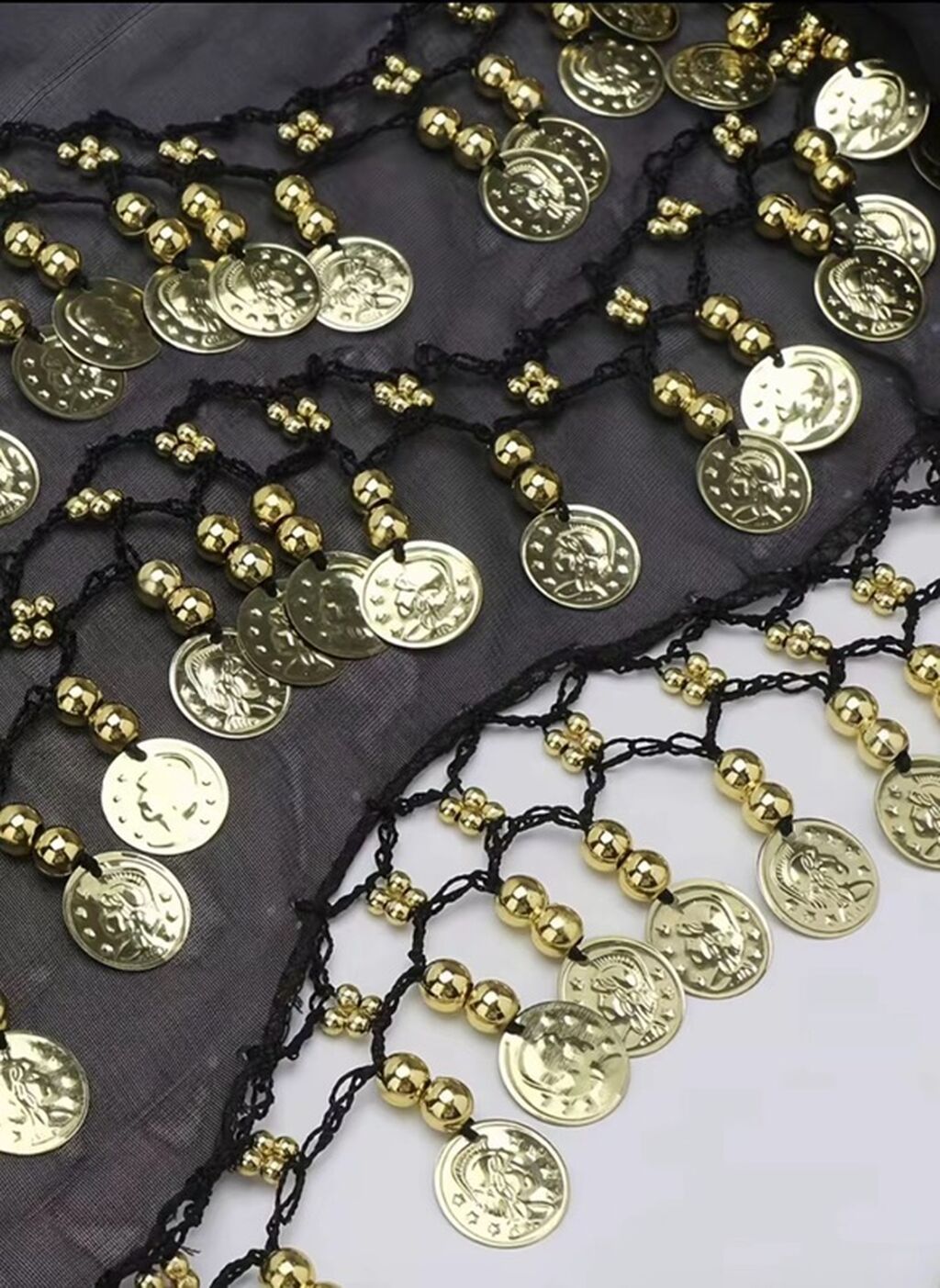 Qadınlar üçün oriental rəqs şalı / bel kəməri. Qara, yüngül və şəffaf — Aksesuarlar, Bakı (3)
