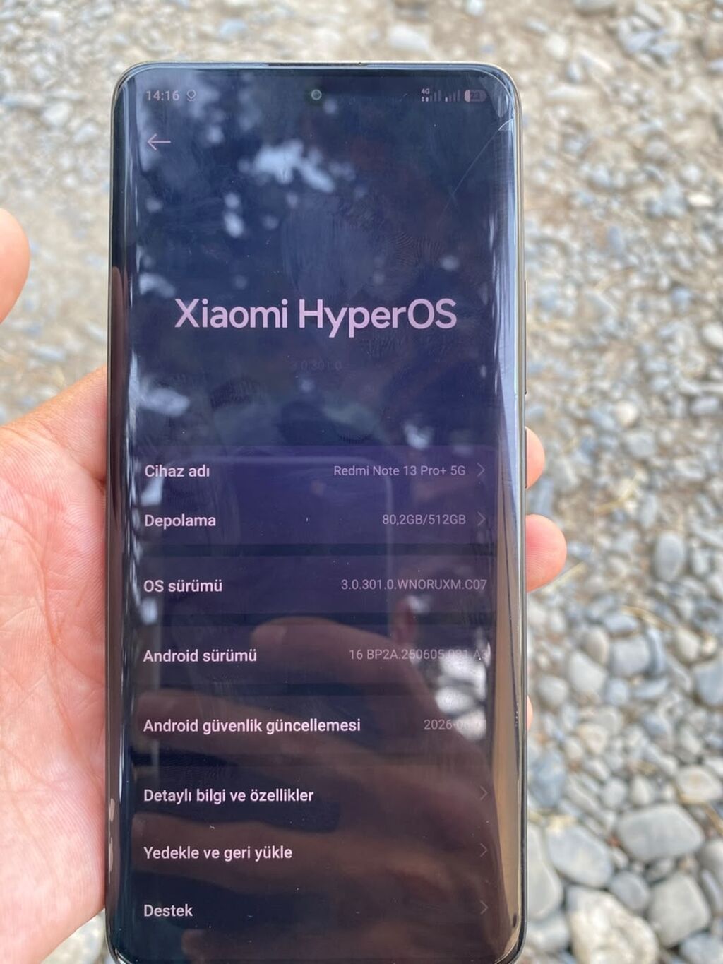Redmi Note 13 Pro+, 512 GB, rəng - Qara, Barmaq izi — Elektronika, Qax