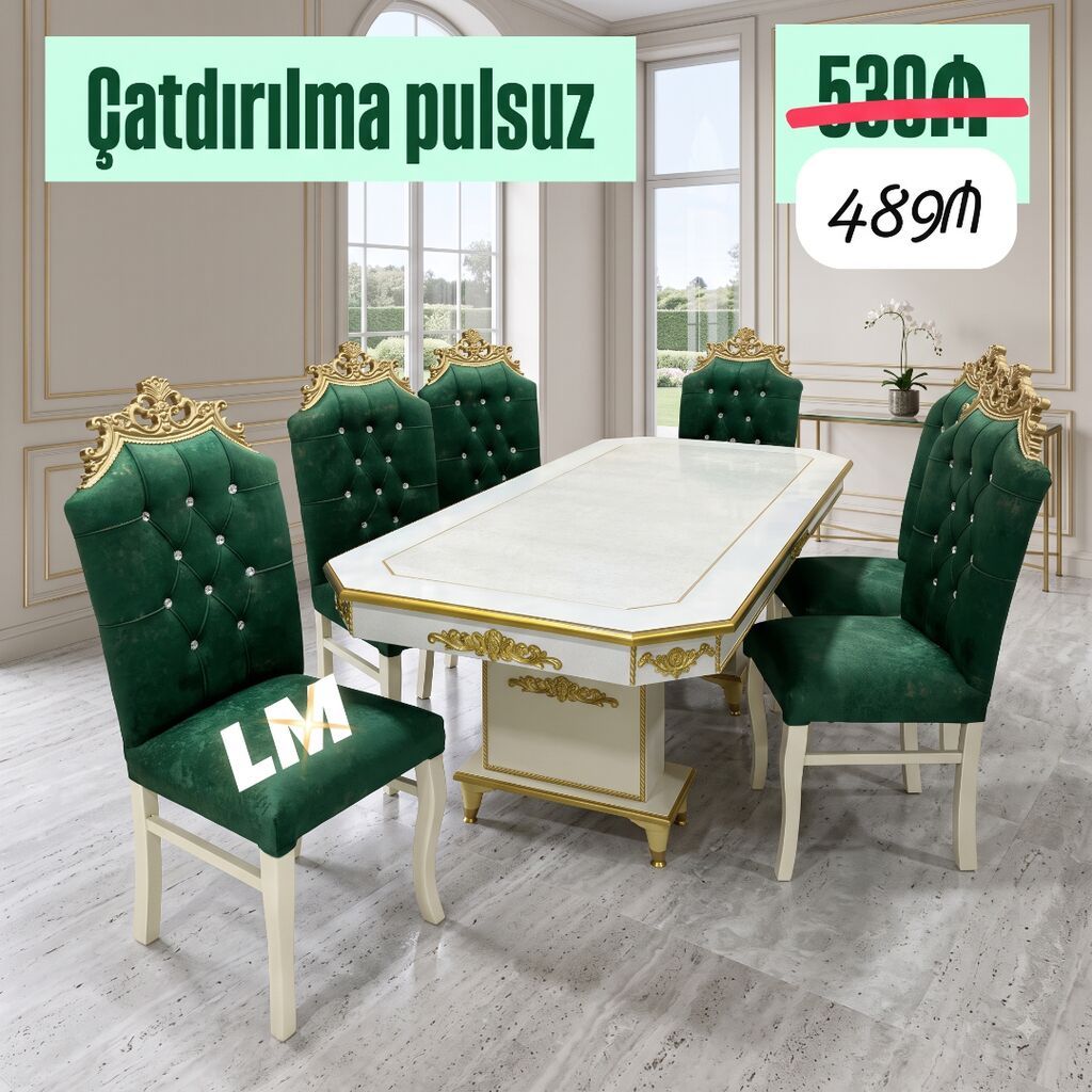Möhtəşəm TACMARAL masa dəsti👑 Yüksək keyfiyyətlə Qiymət : Masa — Mebel, Bakı (2)